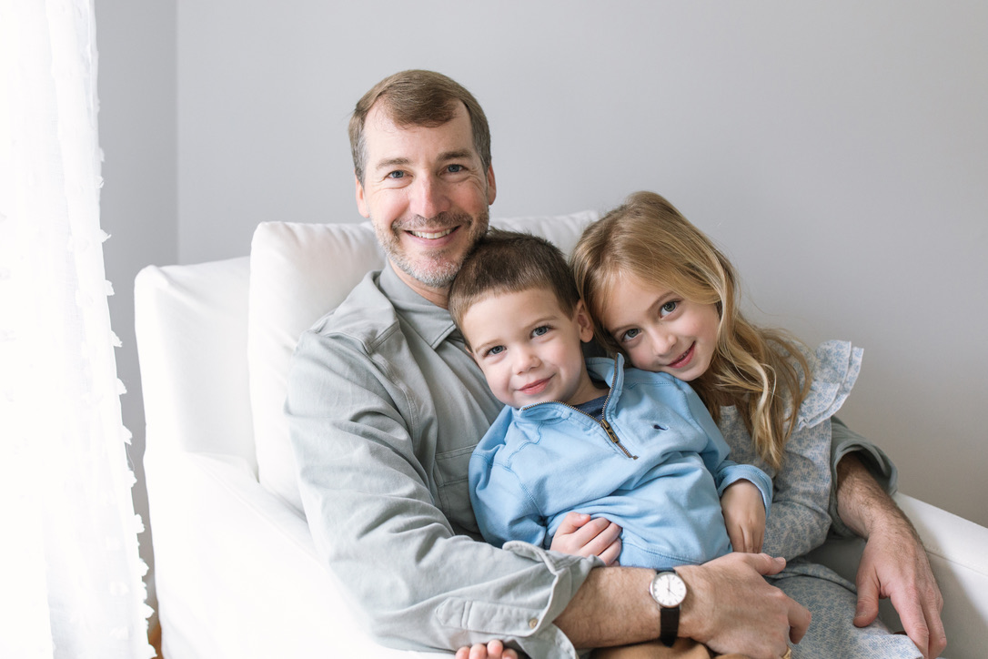 Nathan Overbey with his daughter and son Reed