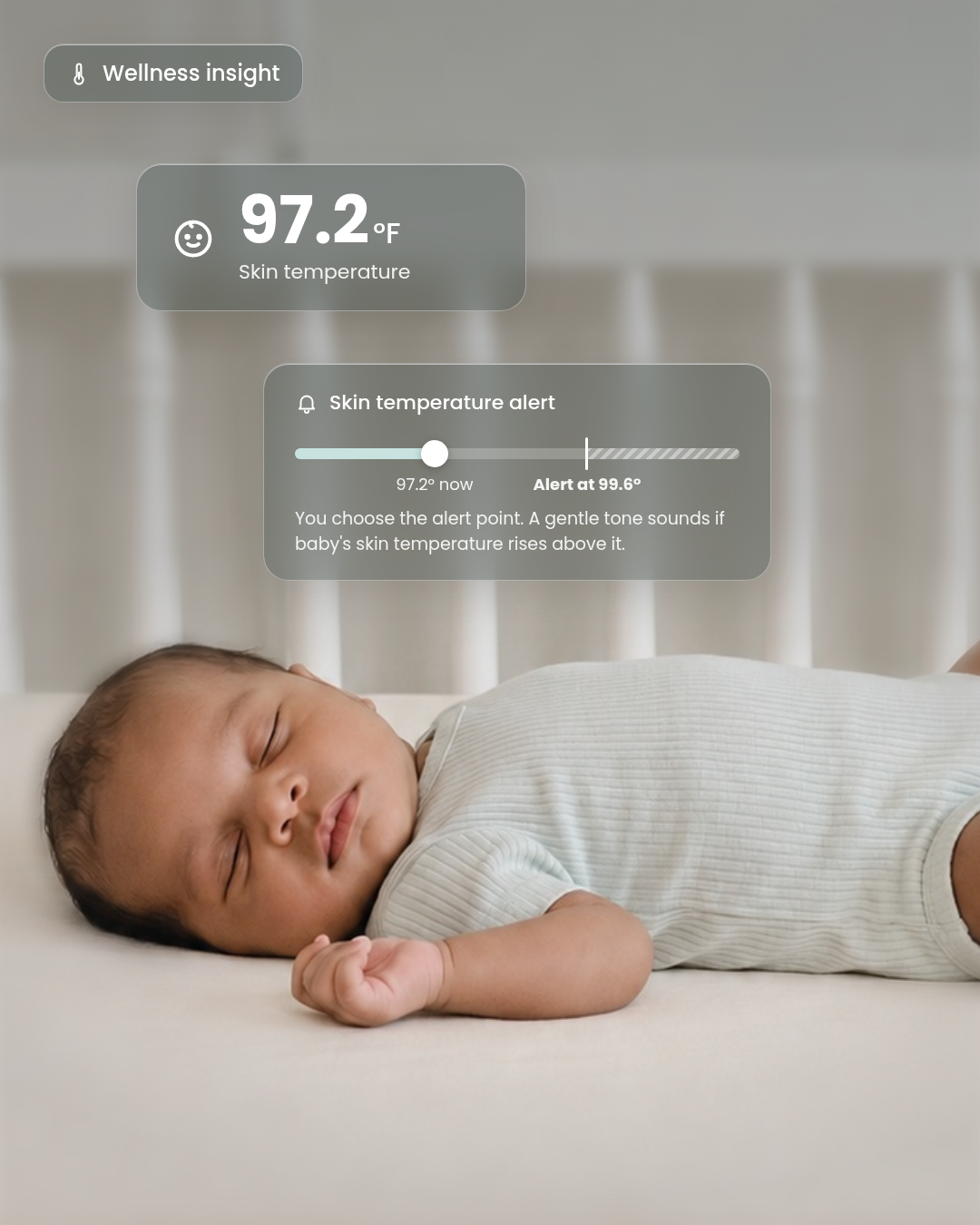 Skin temperature sensing closeup