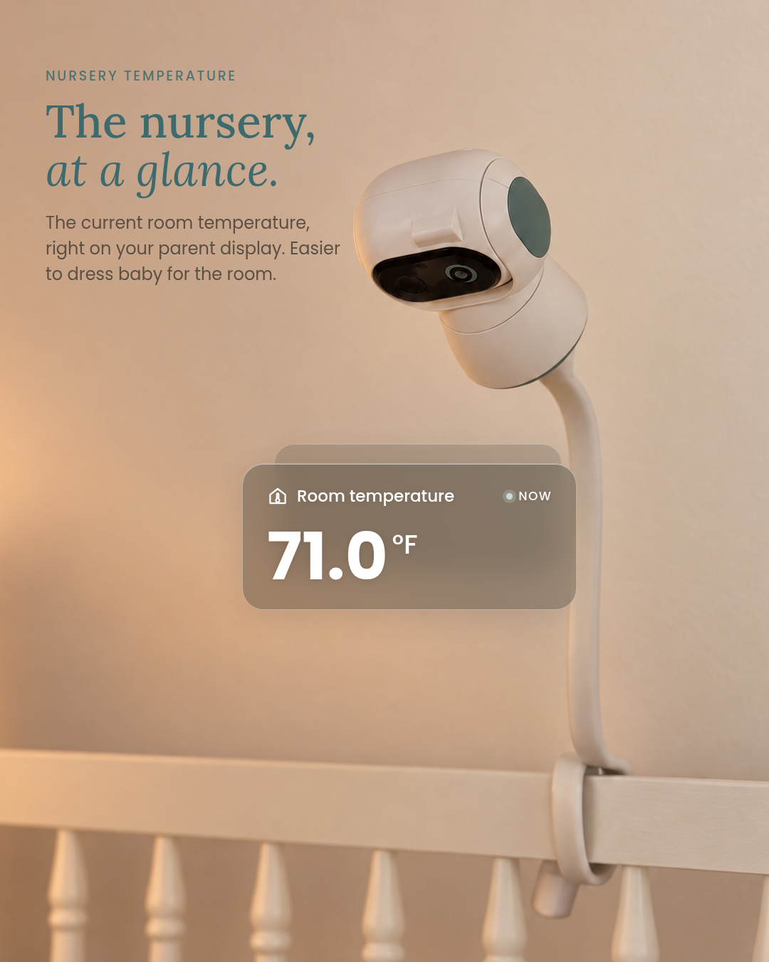 Nursery room temperature shown on the parent display